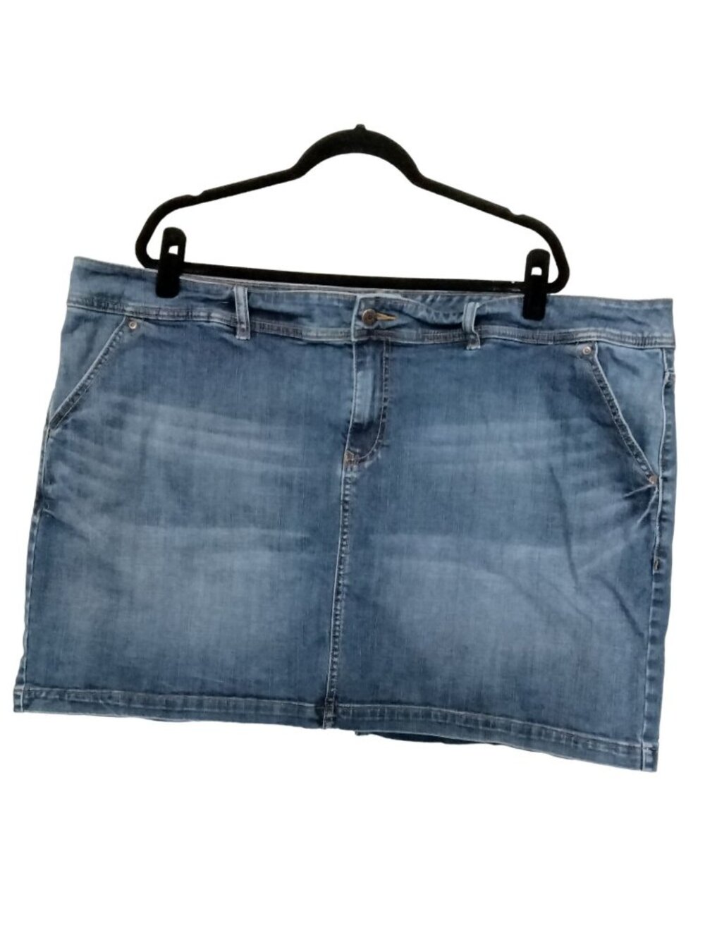 Old Navy Plus Size 26 Skirt Mini Denim Light Blue Casual Stretchy Low Waist - Picture 2 of 8